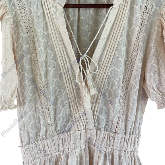 Mable Eyelet Mini - Dress, Size Medium, Cream Colored, Layered, Ruffles, Balloon - Picture 2 of 10